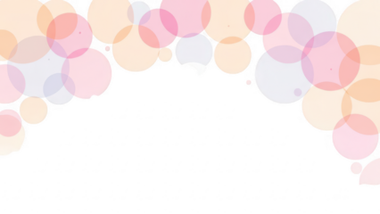 Celebration background with colorful pastel circles and bubbles for festive occasions and joyful events isolated on transparent background