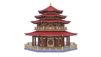 Traditional Multi-Story Pagoda Architecture