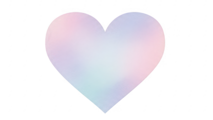 Pastel gradient heart symbol representing love affection and emotional connection on a soft colorful background isolated on transparent background