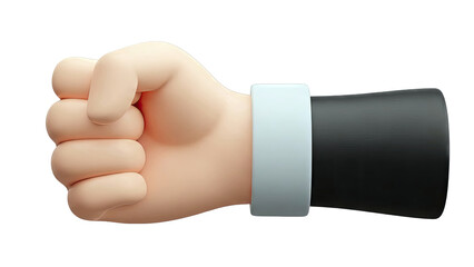 3D Rendered Fist with Black Sleeve and Grey Cuff