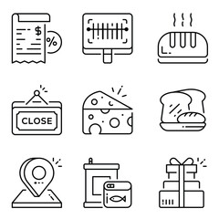 Grocery Vector Outline Icon Set 2