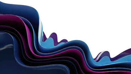 Abstract Swirling Waves of Blue and Purple