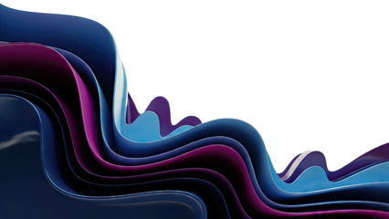 Abstract Swirling Waves of Blue and Purple