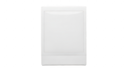 Polaroid instant camera photograph with blank white space for custom image or message isolated on transparent background