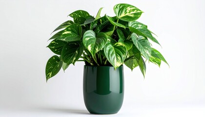 Pothos Plant in Green Pot.