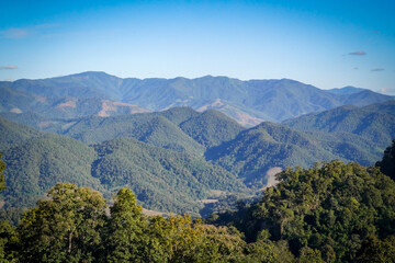 Fototapeta premium atmosphere mountain in the morning with dramatic tone