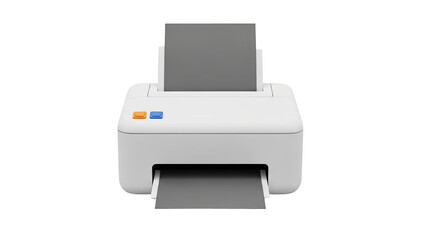 Minimalist White Printer with Gray Paper