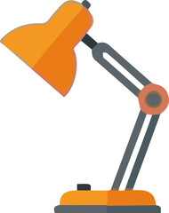 Illustration of an Orange Adjustable Desk Lamp