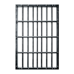 Metal prison bars isolated on transparent background