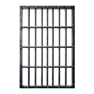 Metal prison bars isolated on transparent background