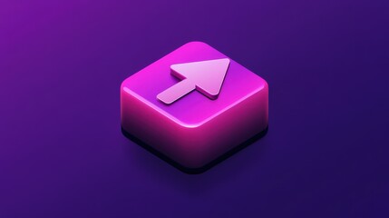 Elevated Entry Icon: A vivid, three-dimensional representation of an arrow icon, guiding towards a brighter tomorrow, rendered in vibrant shades of violet against a matching background.