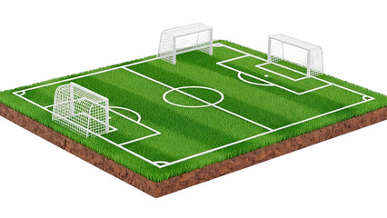 Miniature Soccer Field with Goals and Markings