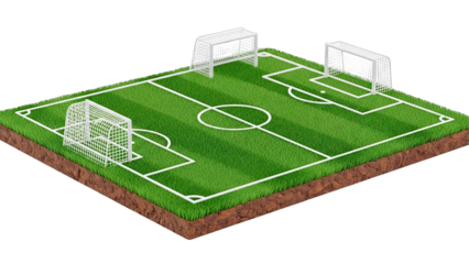 Miniature Soccer Field with Goals and Markings