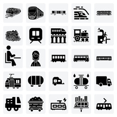 Passenger And Freight Railway Systems – High-Speed Trains, Freight Wagons, And Various Locomotive Engines For Industry Designs © Arju