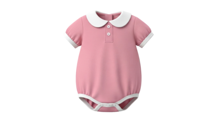 Pink Baby Bodysuit with Peter Pan Collar