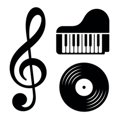 Music symbols representing melody and sound Vector