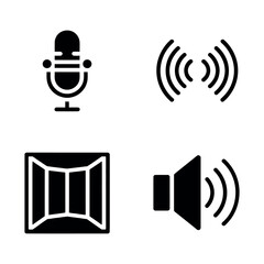 Audio and video icons representing sound and media Vector