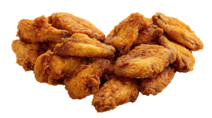 Crispy fried chicken wings heart shaped snack for parties and celebrations