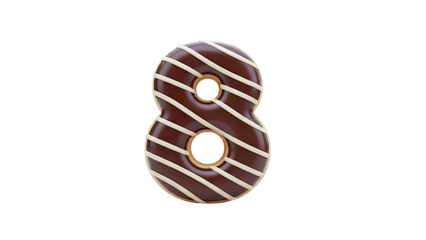 Chocolate Donut Shaped Number 8