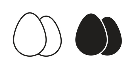 Fototapeta premium Egg icons. Line Art Style Design Isolated On White