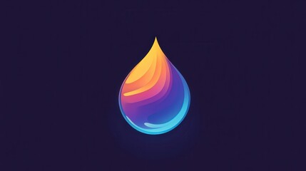 Rainbow Water Drop: A captivating illustration features a water drop rendered in a vibrant gradient of rainbow hues, symbolizing fluidity and artistic expression.