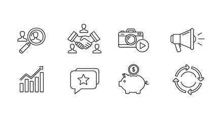 Fototapeta premium Business concept icons illustration