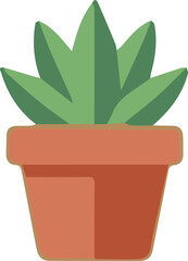 Aloe Vera Plant in Pot Illustration