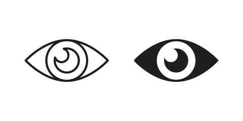 Obraz premium Visible icon doodle set. editable outline stroke vector eps