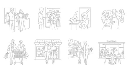 Obraz premium Illustrations of daily life activities illustration