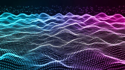 Vibrant digital waveform technology background.