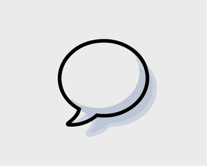 Blank cartoon style speech bubble graphic design element for social media communication message notification empty text balloon frame illustration for presentation template interface website user inte