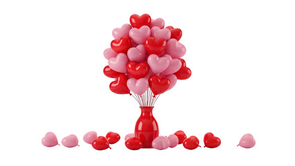Heart balloon bouquet in vase