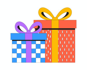 Colorful gift boxes present illustration with ribbons for holidays celebrations and special occasions giving presents to friends and family members vector design for greeting cards invitations posters