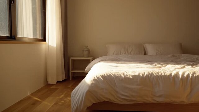 Sunlit Bedroom: Serene Morning Light