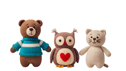 Three adorable stuffed animals