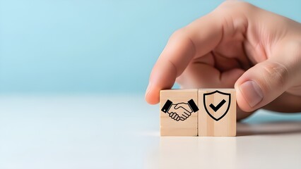 Business Trust and Verification Concept with Wooden Blocks