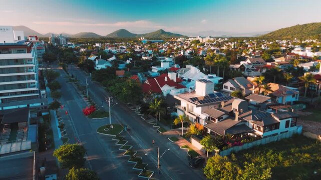 Town of Jurere during sunrise. Florianopolis, Brazil