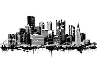 Obraz premium Pittsburgh Skyline Grunge
