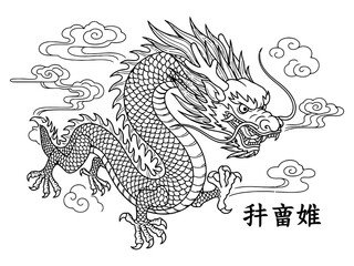 Naklejka premium Traditional Chinese Dragon