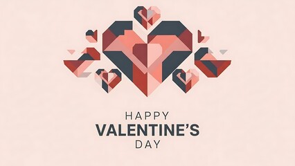 Geometric Heart Pattern for a Modern Valentine's Day Celebration Design - Abstract Love Symbol Vector Illustration Template