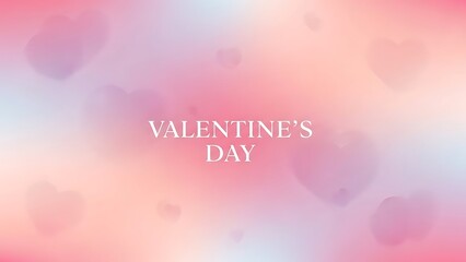 Softly Blurred Background with Pink and White Hearts for Valentine's Day Celebrations