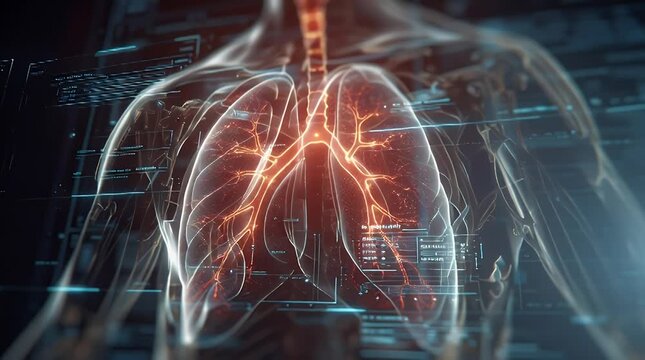 Human Anatomy A Detailed Visualization of the Lungs within a Digital Body Framework