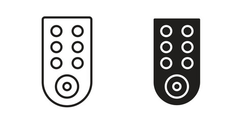 Remote control icons. Line Art Style Design Isolated On White