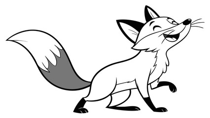 Obraz premium Playful cartoon fox with happy expression and bushy tail