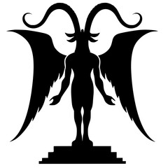 Silhouette of the statue of Baphomet