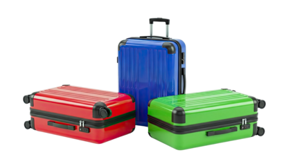 Three Colorful Suitcases