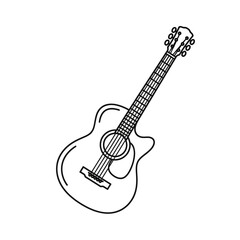 Fototapeta premium Acoustic Guitar Outline Icon - Simple Vector Illustration