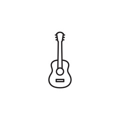 Naklejka premium Acoustic guitar outline icon on white background, simple music symbol, vector illustration