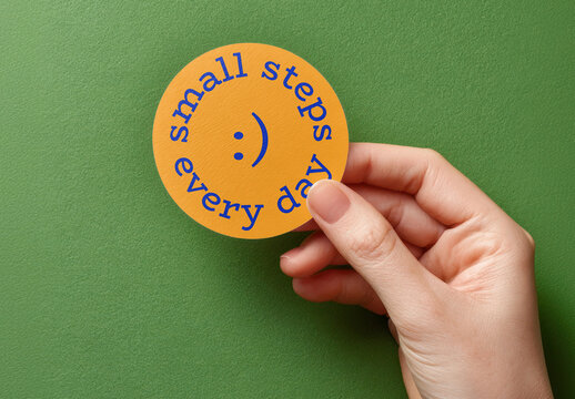 Motivational Sticker Mockup With Positive Message PSD