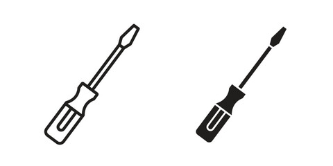 Obraz premium Screwdriver icons. Line Art Style Design Isolated On White